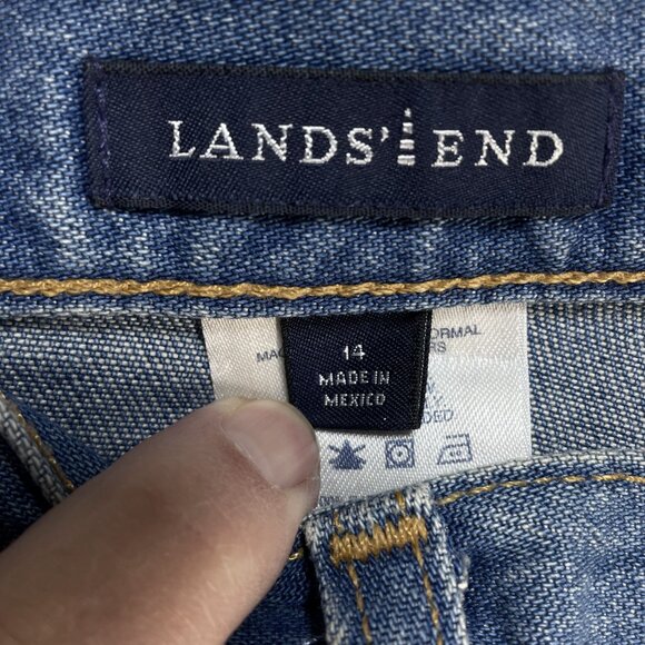 Lands' End Jeans Womens Sz 14 Blue Capri Wide Leg High Rise Waist 34x24 NWT - Picture 10 of 14